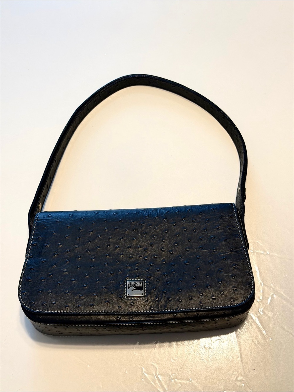 DOONEY & BOURKE Vintage Y2K East West Embossed Leather Flap Shoulder Bag